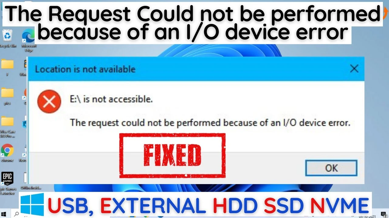Tips to Fix Can't Be Performed Because of an I/O Device Error